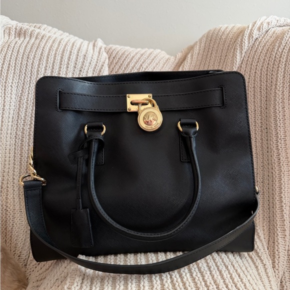 Michael Kors Handbags - SALE! Michael Kors Hamilton Large Satchel 30S2GHMT3L Black Saffiano Finish